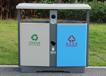 物业两分类冷轧钢板垃圾桶主图