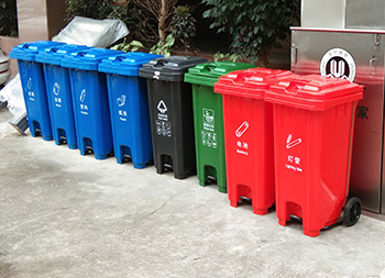 120L玻金塑纸塑料分类垃圾桶主图