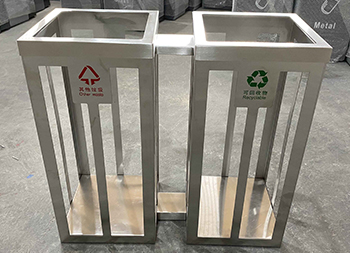 地铁站304不锈钢分类垃圾桶主图