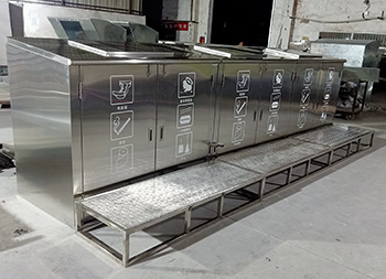 大容量脚踏式不锈钢分类垃圾箱主图