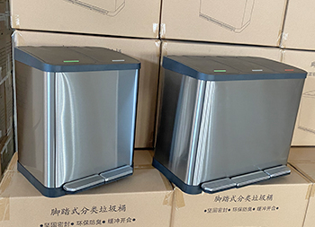 室内脚踏式不锈钢果皮箱主图