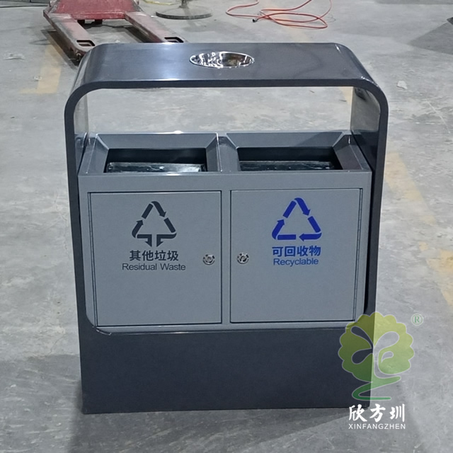 户外喷塑不锈钢分类垃圾桶-图1