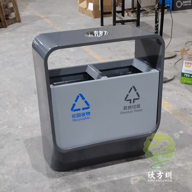 户外喷塑不锈钢分类垃圾桶-图3