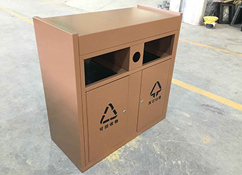 户外电镀不锈钢分类垃圾桶主图