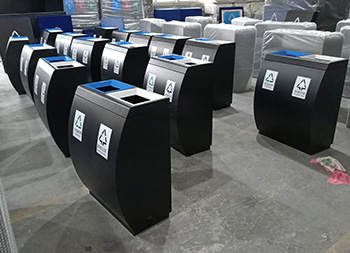 室内直投口两分类不锈钢垃圾桶主图