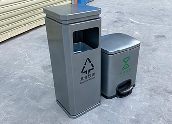 室内喷塑不锈钢分类垃圾桶定制主图