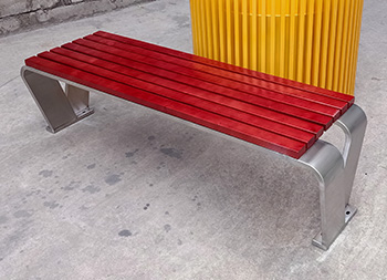 户外公园长条形不锈钢休闲椅主图