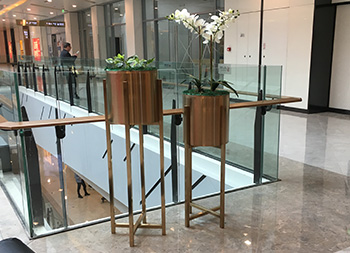 商场电镀土豪金组合式不锈钢花架主图