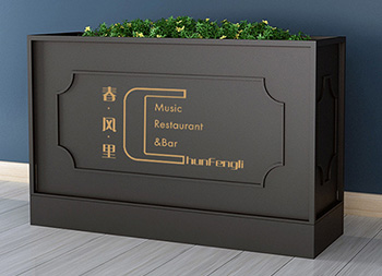 小区物业方形黑色烤漆不锈钢花箱主图