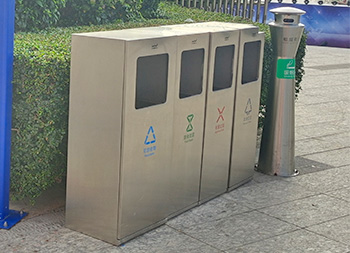 户外广场组合式不锈钢分类垃圾桶主图