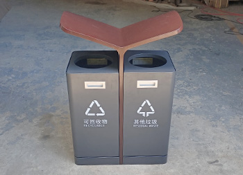 户外翼形喷塑不锈钢分类垃圾桶主图