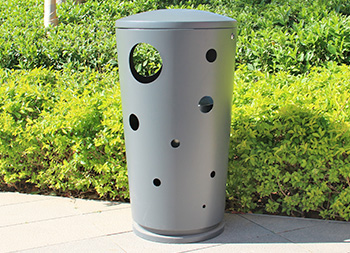 户外圆柱形镂空不锈钢垃圾桶主图