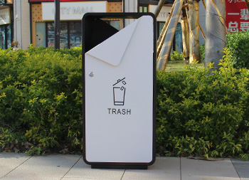 出口贸易方形喷塑不锈钢垃圾桶主图