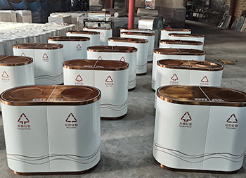 商用带盖不锈钢分类垃圾桶主图