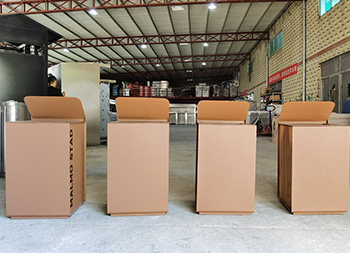 出口户外巧克力色方形不锈钢垃圾桶单筒主图