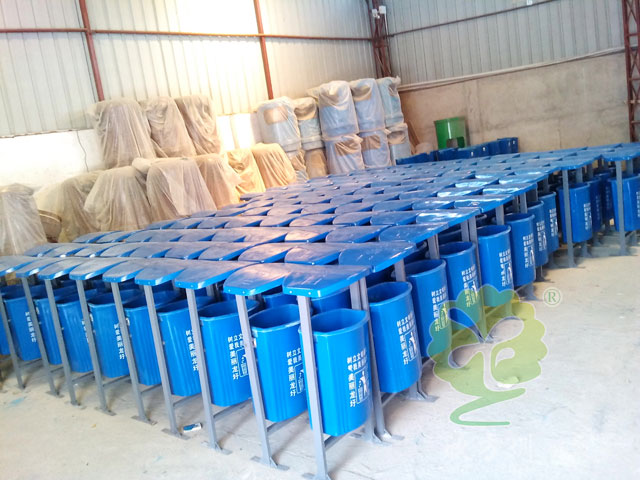 玻璃钢单桶果皮箱图片