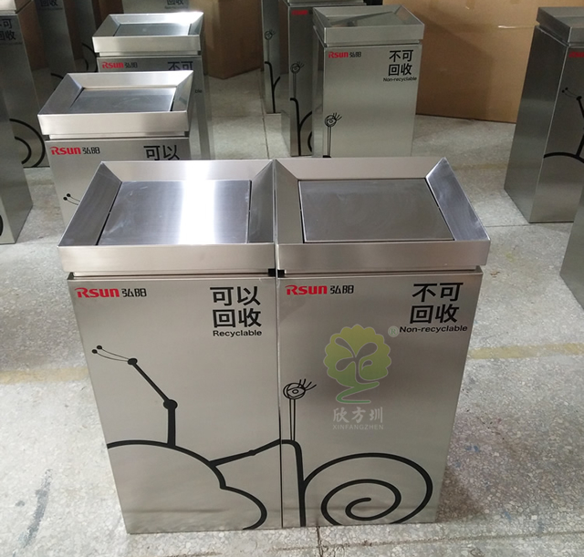 不锈钢室内分类垃圾桶