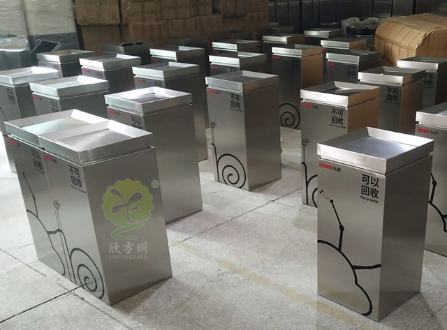 不锈钢室内分类垃圾桶
