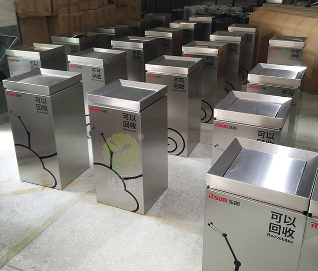 不锈钢室内分类垃圾桶