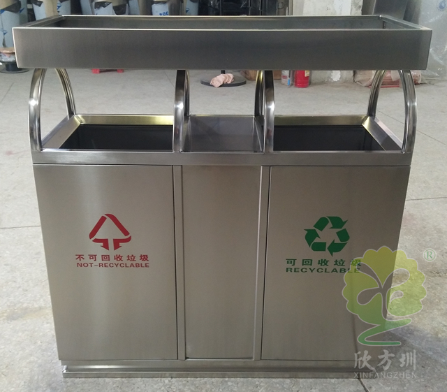 户外养花分类不锈钢垃圾箱