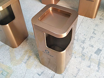 物业室内电镀方形不锈钢垃圾桶主图