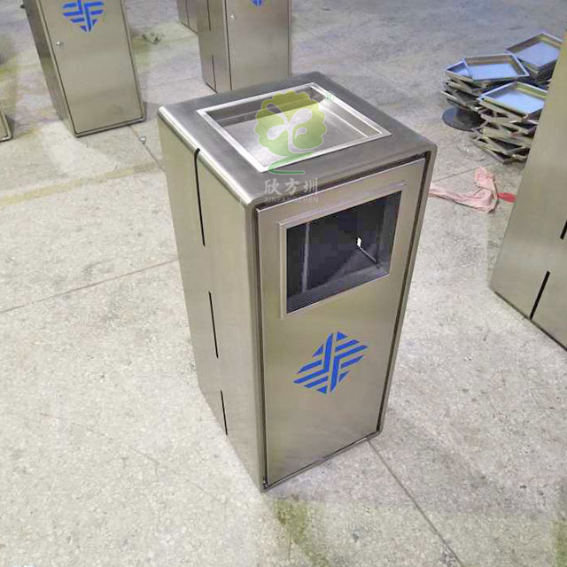 电梯口方形不锈钢垃圾桶