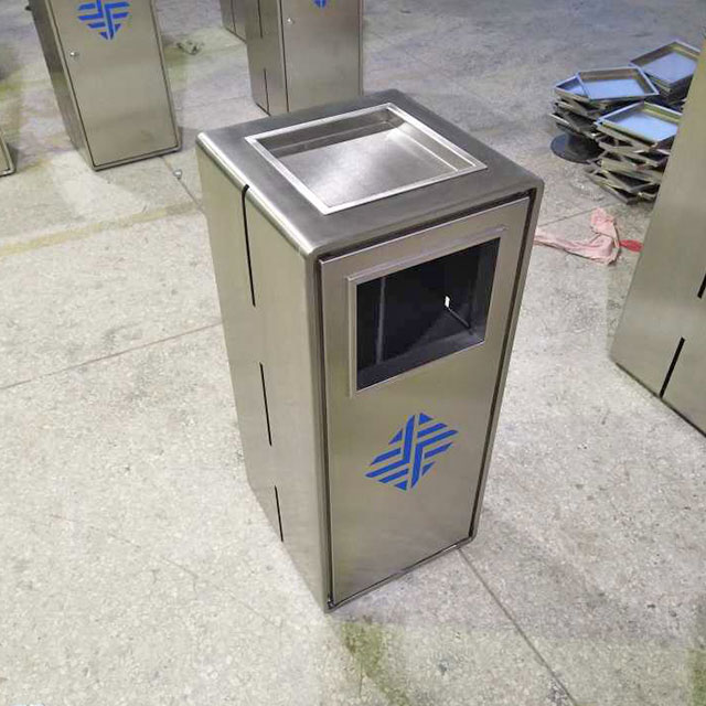 电梯口方形不锈钢垃圾桶