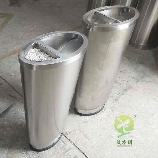 酒店椭圆形室内不锈钢垃圾桶