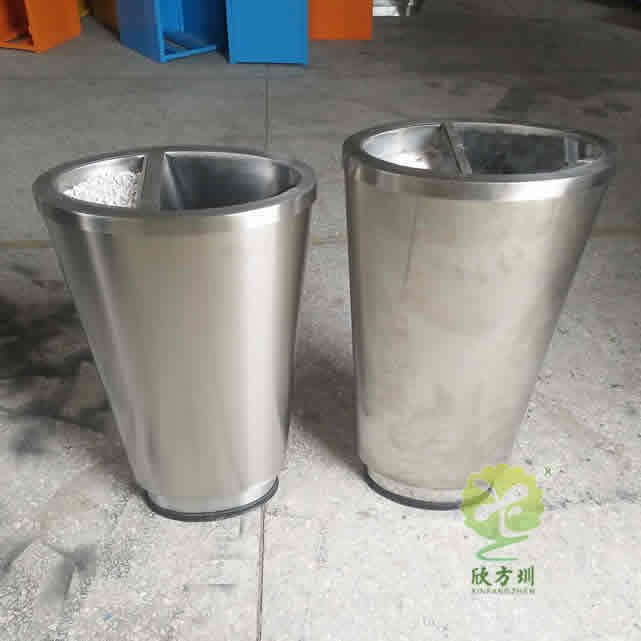 酒店椭圆形室内不锈钢垃圾桶