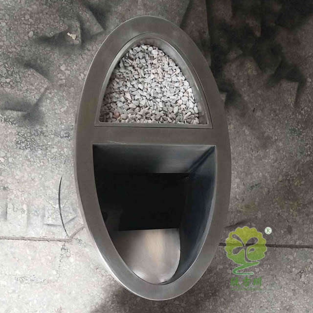 酒店椭圆形室内不锈钢垃圾桶