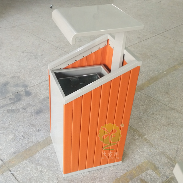 户外公园单筒钢木果皮箱 户外公园单筒钢木果皮箱