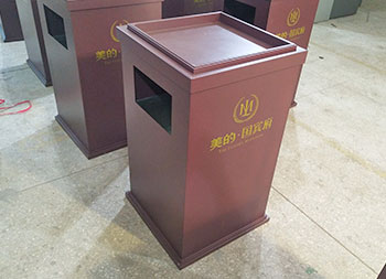 喷塑物业室内方形钢制果皮箱主图