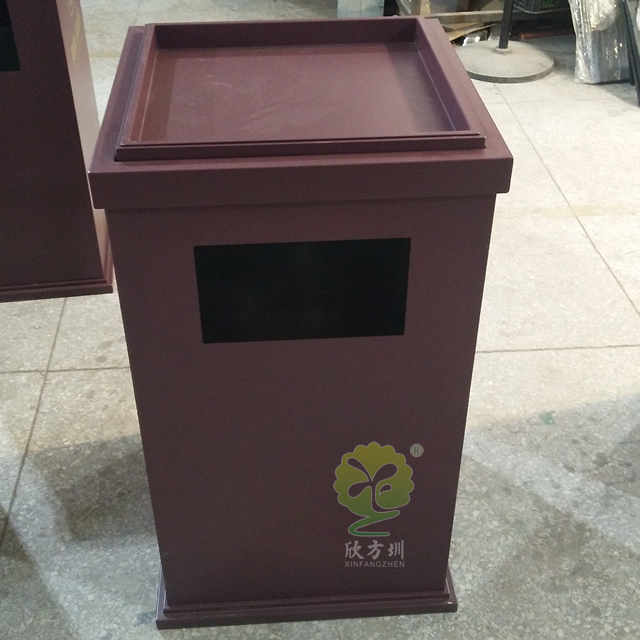 喷塑物业室内方形钢制果皮箱