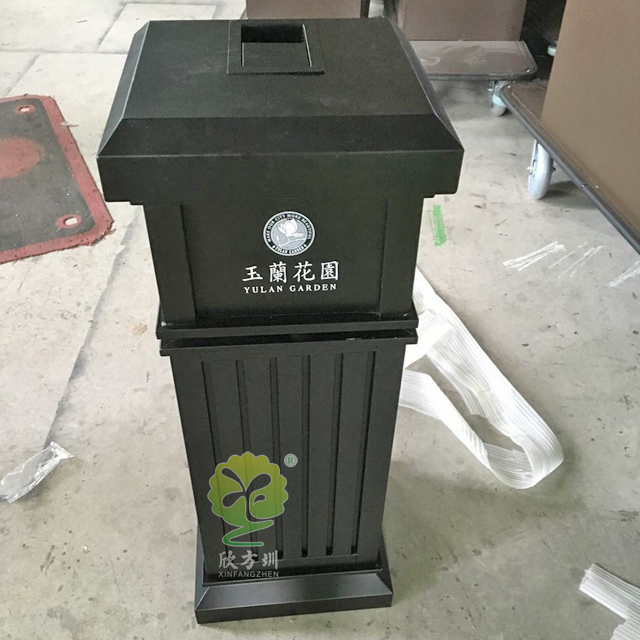 物业小区户外方形钢制果皮箱