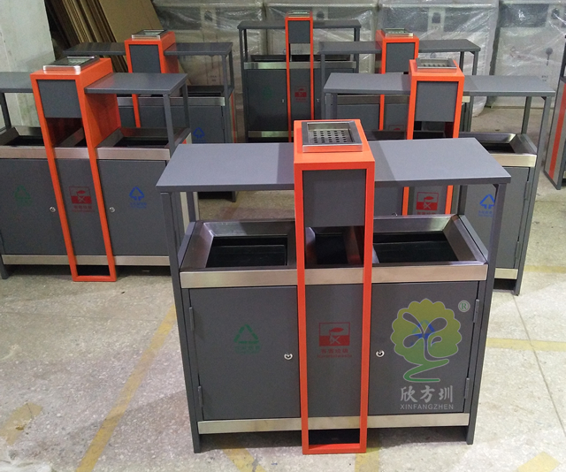 物业小区户外分类钢制垃圾箱