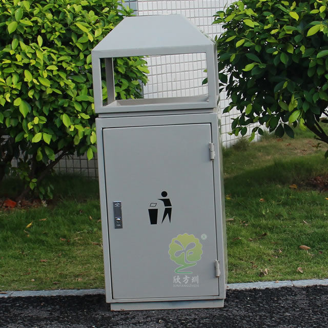 别墅小区户外方形钢制果皮箱