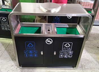 公园景区户外分类钢制垃圾箱主图