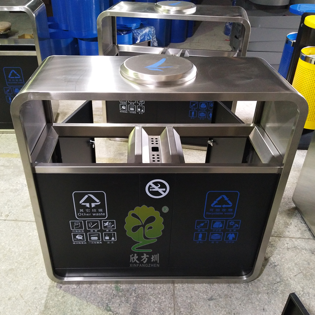 公园景区户外分类钢制垃圾箱