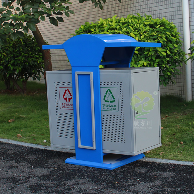 钣金冲孔户外分类钢制垃圾桶